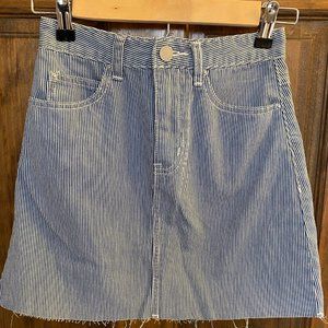 striped denim skirt